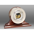 Ship's Bell Nickel Plated 8 1/2" Dial Barometer on Traditional Base